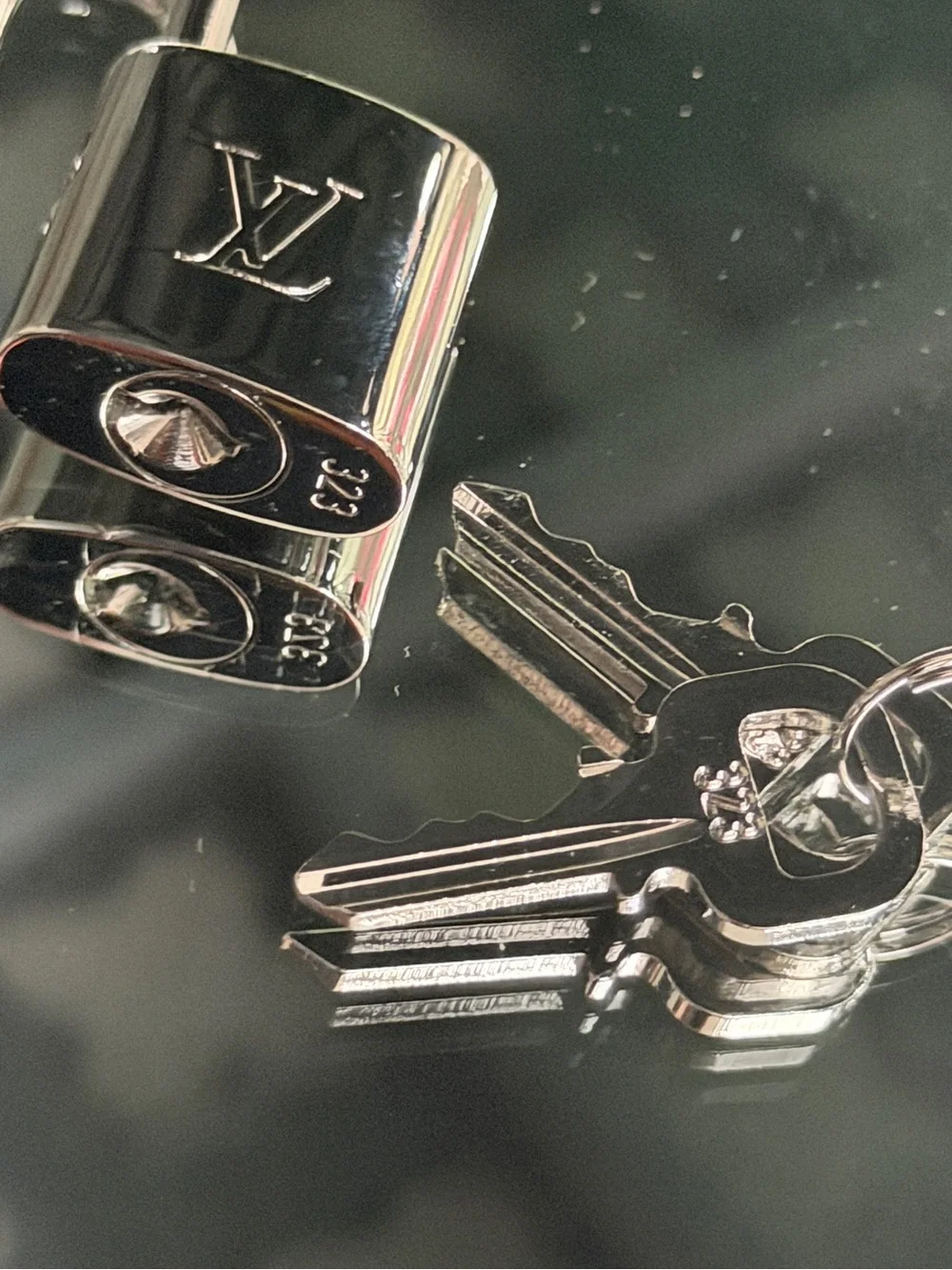 Authentic Louis Vuitton Silver Padlock #323 & 2 Working Keys